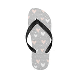 Heart pattern gray background Unisex Flip Flops