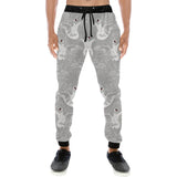 white swan gray background Unisex Casual Sweatpants