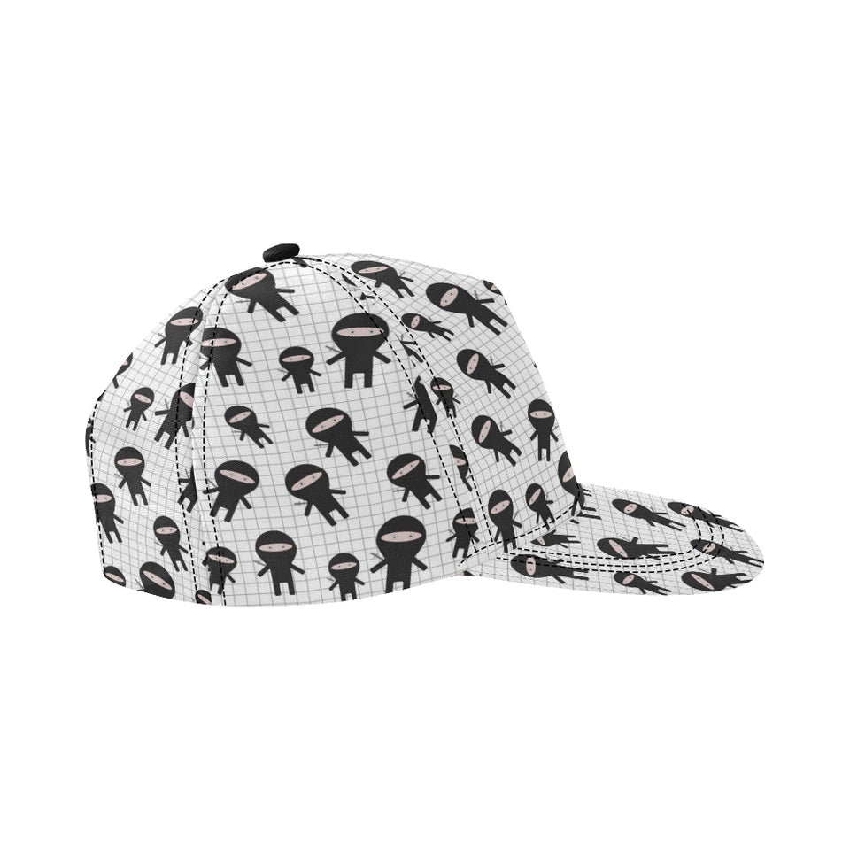 Ninja pattern plaid background All Over Print Snapback Cap