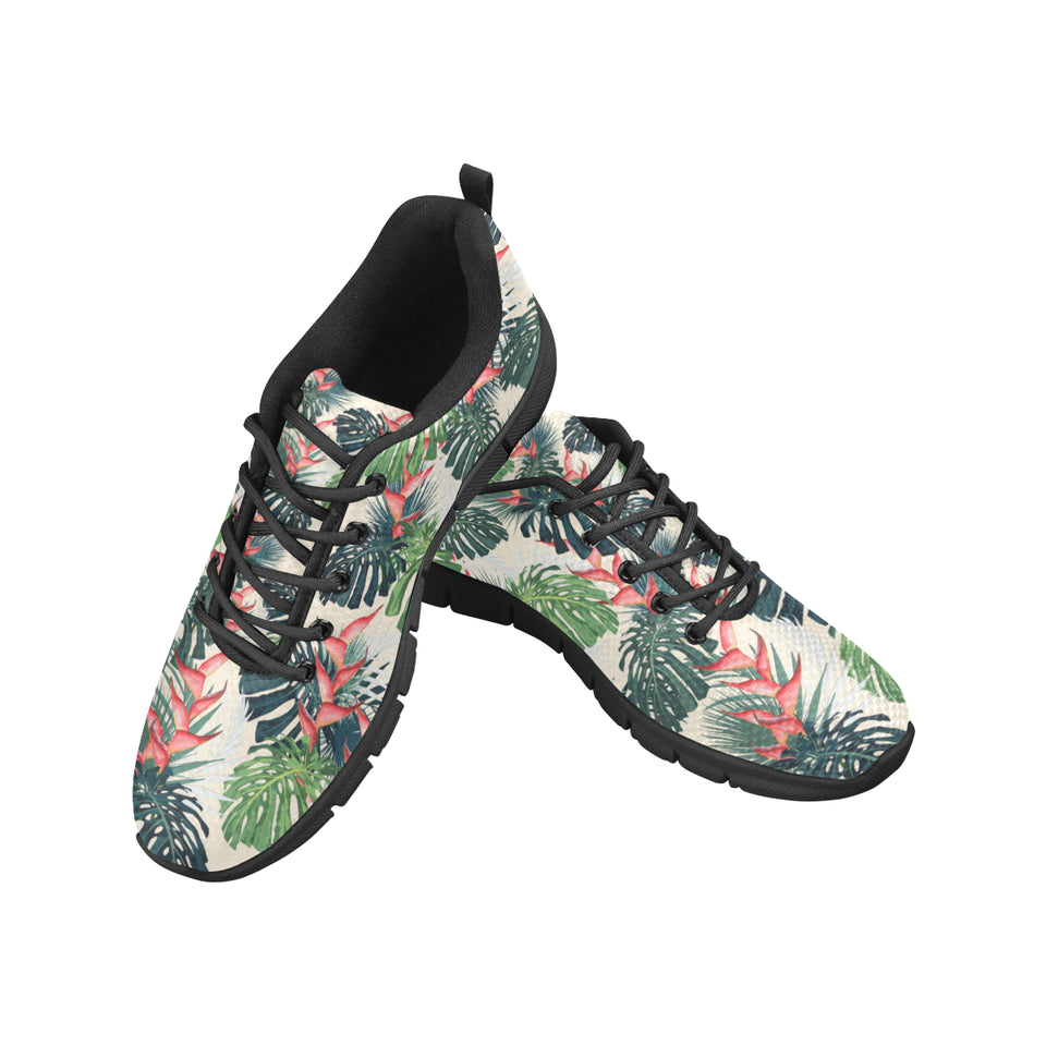 heliconia flowers, palm and monstera leaves Men's Sneaker Shoes