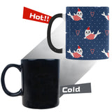 Cute sea lion seal christmas hat candy cane heart Morphing Mug Heat Changing Mug