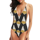 French fries dark background Women's One-Piece Swimsuit