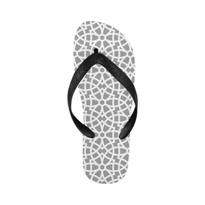 arabic gray pattern Unisex Flip Flops
