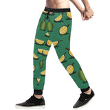 Durian pattern green background Unisex Casual Sweatpants