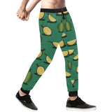 Durian pattern green background Unisex Casual Sweatpants