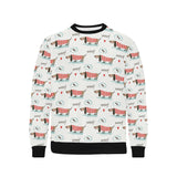 Cute dachshund bone pattern Men's Crew Neck Sweatshirt