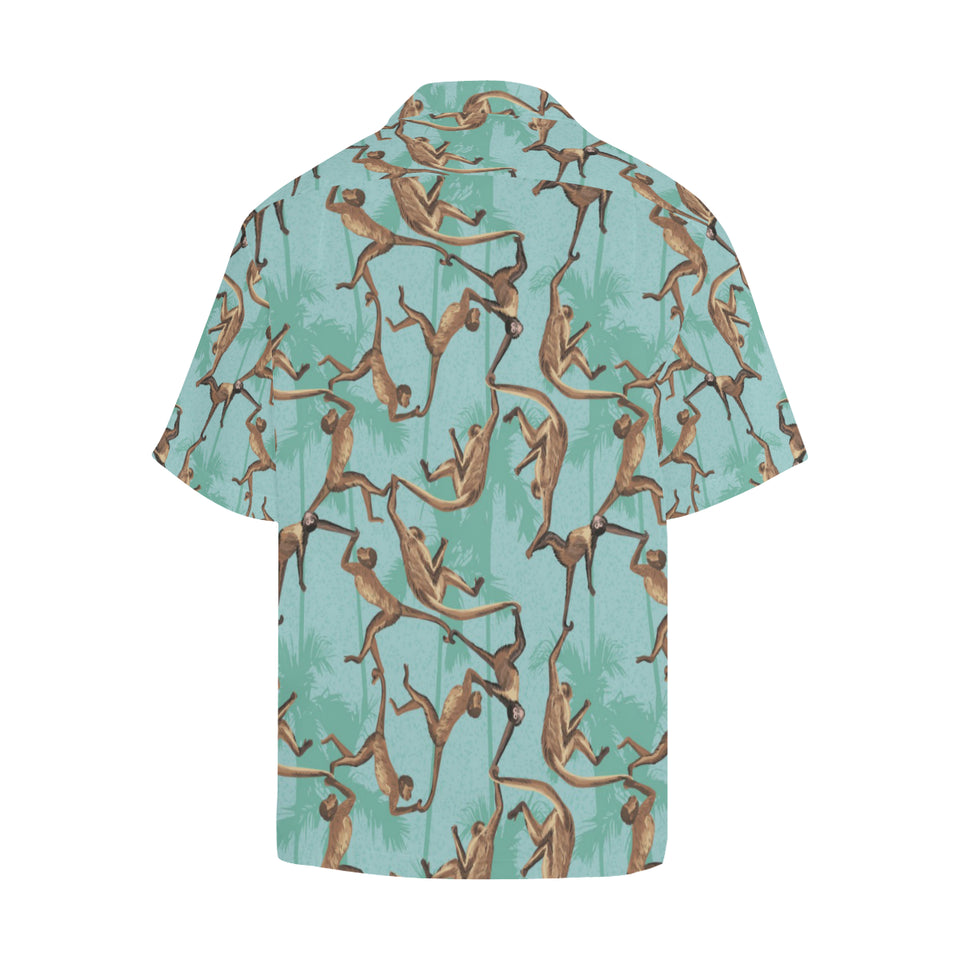 Monkey Palm tree background Men's All Over Print Hawaiian Shirt