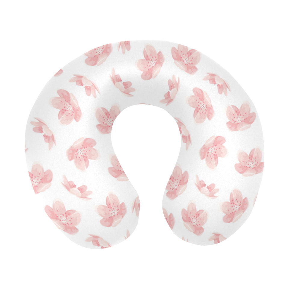 Pink sakura cherry blossom pattern U-Shaped Travel Neck Pillow
