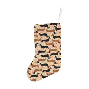 Dachshund floral background Christmas Stocking