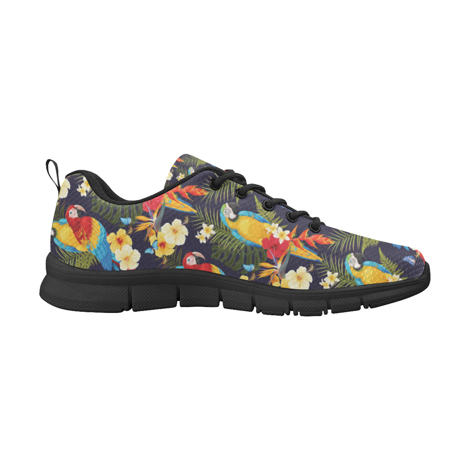 Colorful parrot flower pattern Men's Sneaker Shoes
