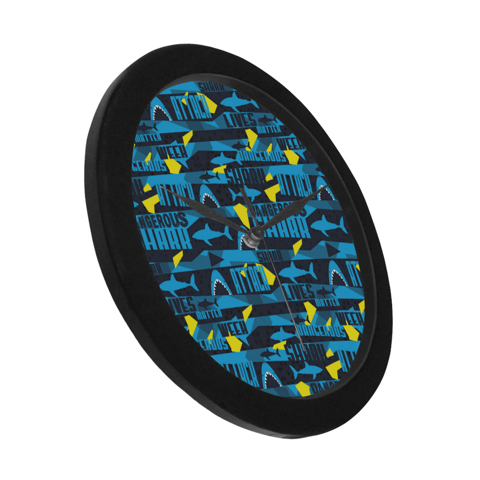 Shark dangerous Elegant Black Wall Clock