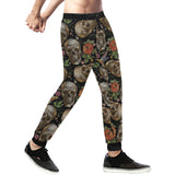 Skull rose humming bird flower pattern Unisex Casual Sweatpants