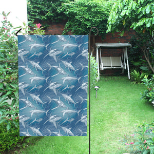 Shark hand drawn House Flag Garden Flag