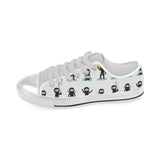 Cute ninja katana sword pattern Men's Low Top Canvas Shoes White