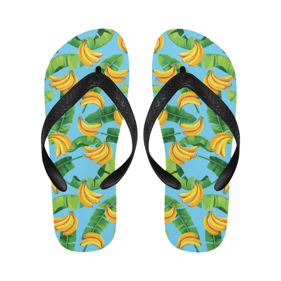 banana leaves banana design pattern Unisex Flip Flops