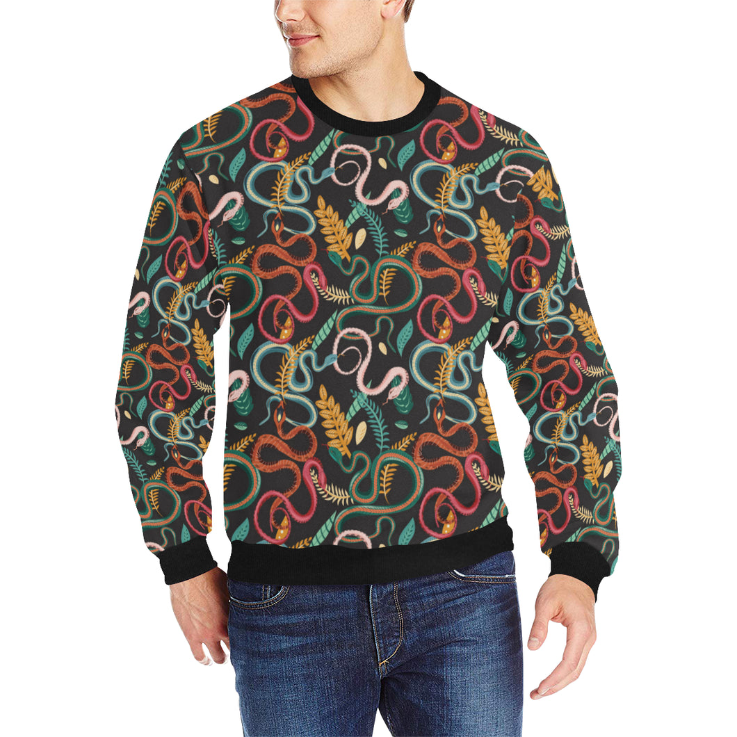 Colorful snake plant pattern Men's Crew Neck Sweatshirt