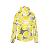 slice of lemon design pattern Women's Padded Hooded Jacket