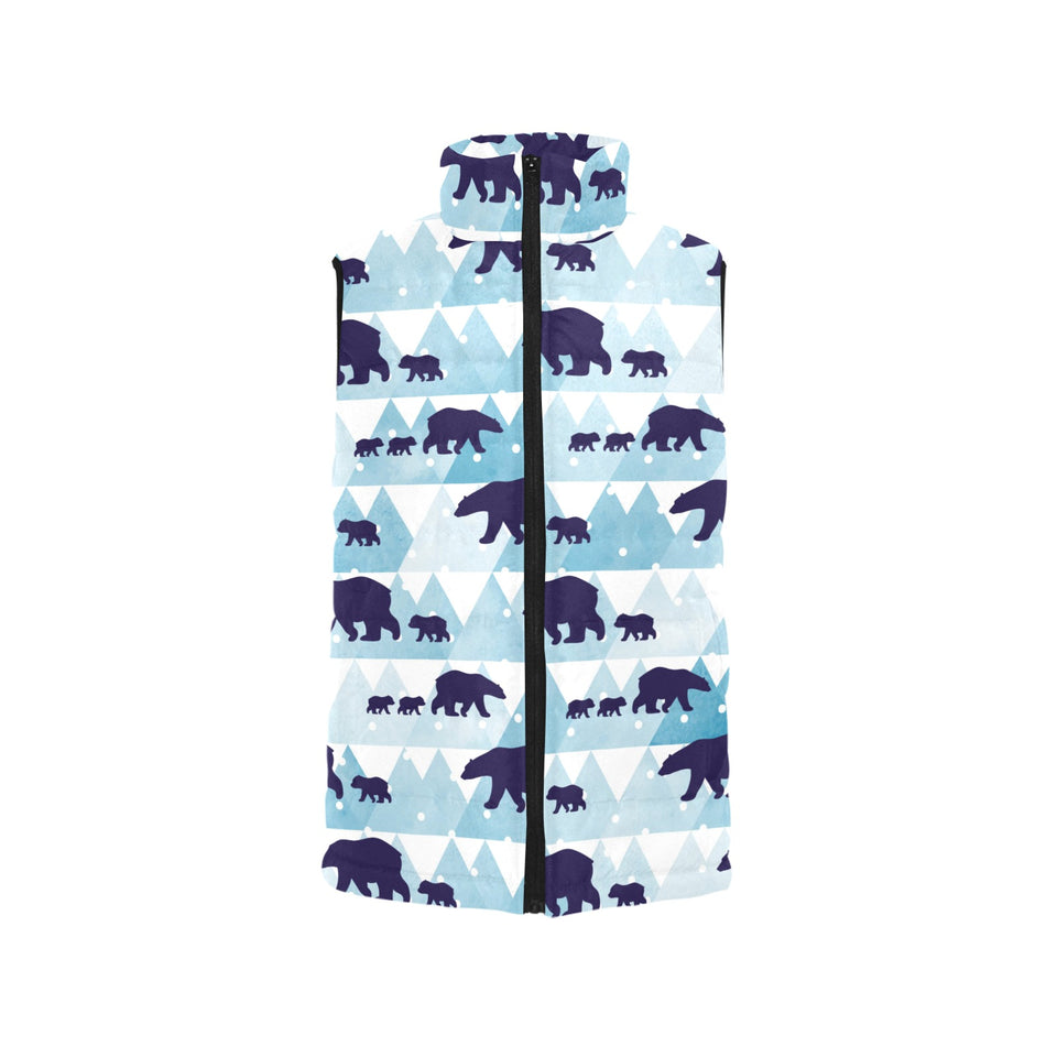 polar bear winter snow pattern Women's Padded Vest