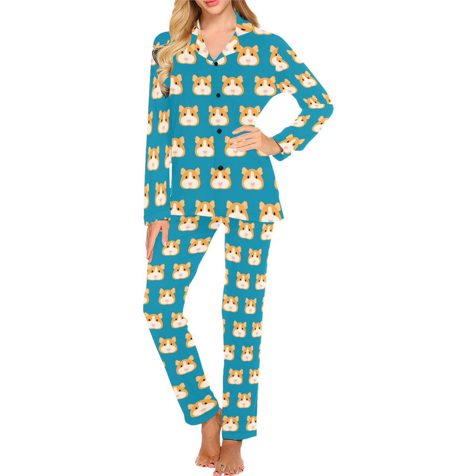 Guinea Pig Pattern Print Design 03 Women's Long Pajama Set