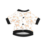 shiba inu dog pattern All Over Print Pet Dog Round Neck Fuzzy Shirt