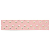 Cute hamster cheese pattern pink background Table Runner