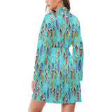 Surfboard Pattern Print Design 05 Women's Long Sleeve Belted Night Robe