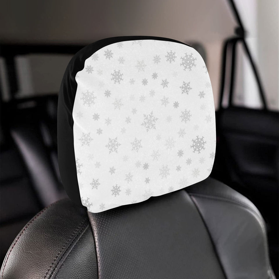 Snowflake pattern white background Car Headrest Cover