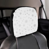 Snowflake pattern white background Car Headrest Cover