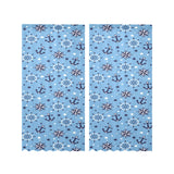 Anchors rudder compass star nautical pattern Gauze Curtain