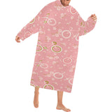 Bicycle Pattern Print Design 02 Blanket Robe with Sleeves