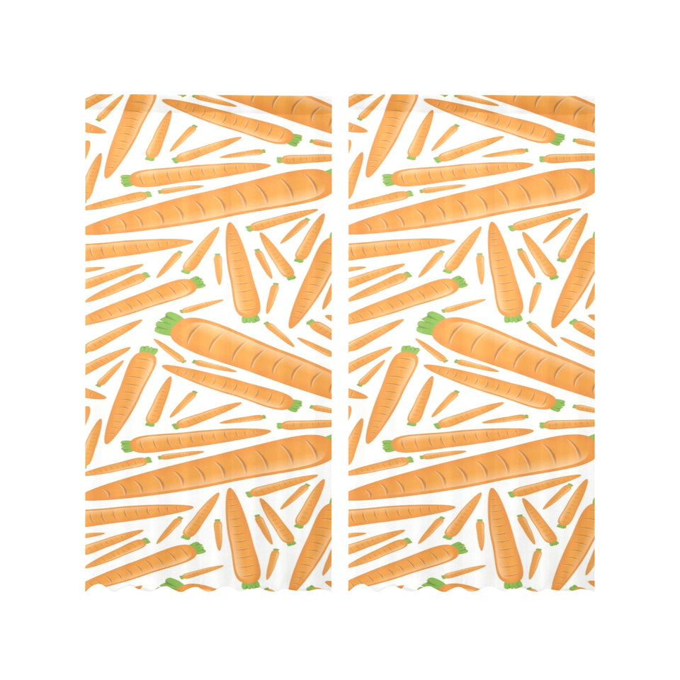 Carrot Pattern Print Design 02 Gauze Curtain