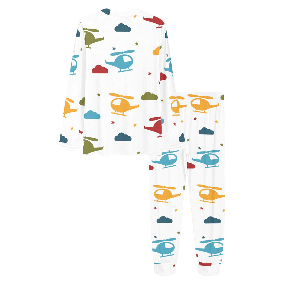 Colorful helicopter pattern Women's All Over Print Pajama Set