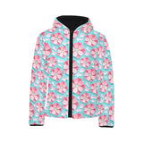3D sakura cherry blossom pattern Kids' Boys' Girls' Padded Hooded Jacket