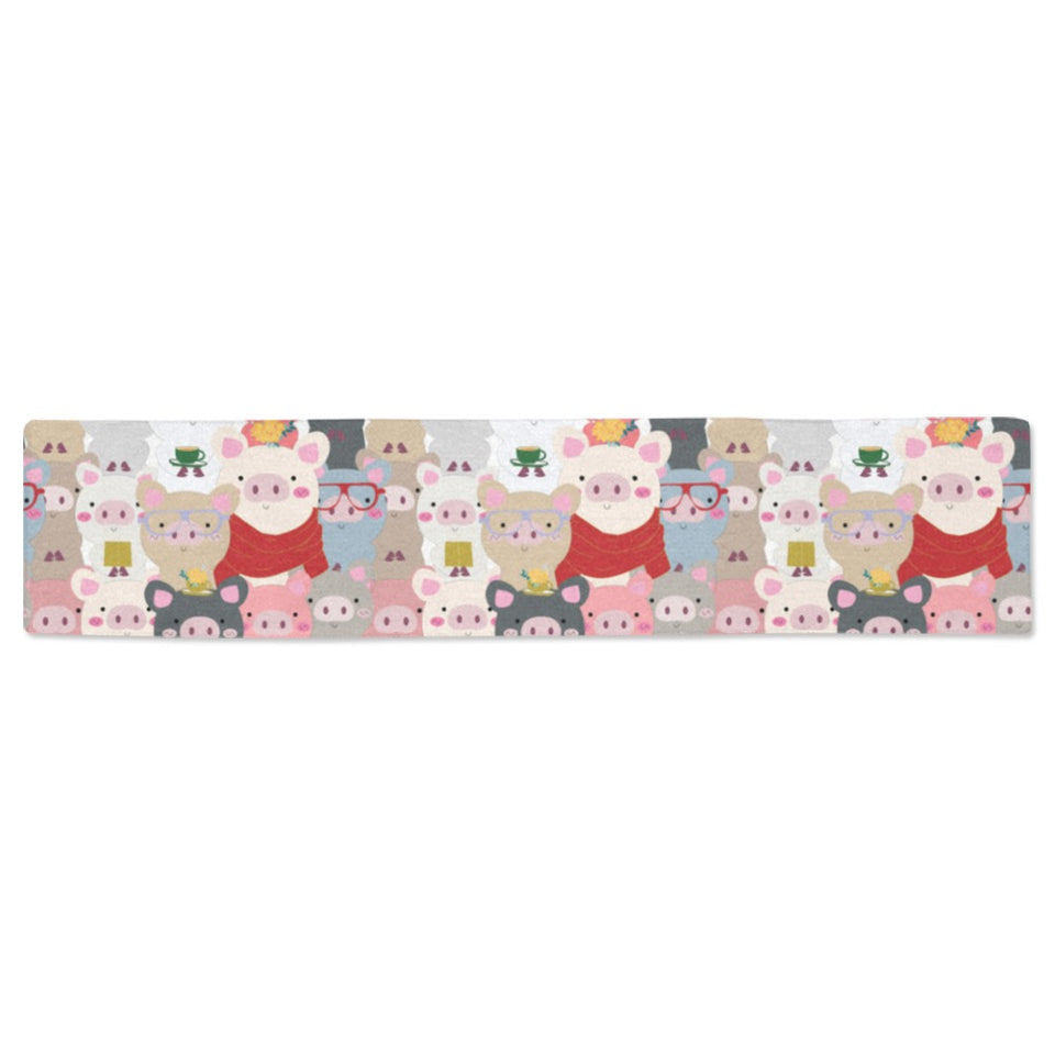 Pig Pattern Print Design 02 Table Runner