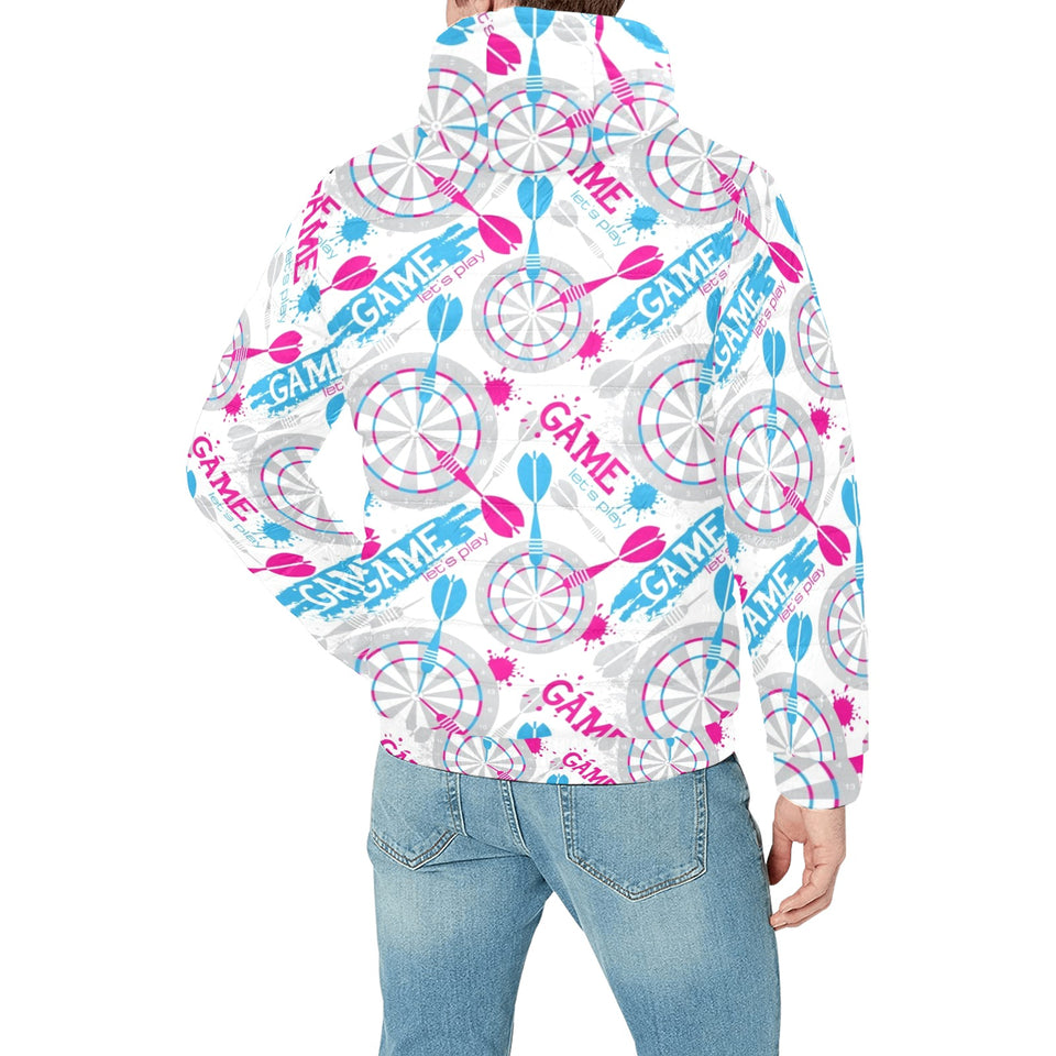 Darts Pattern Print Design 01 Men's Padded Hooded Jacket