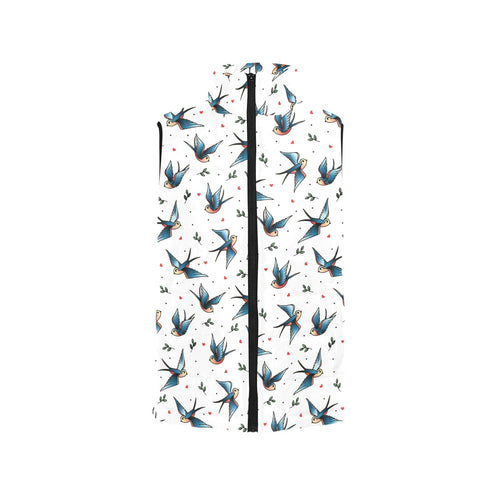Swallow Pattern Print Design 04 Women's Padded Vest