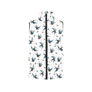 Swallow Pattern Print Design 04 Women's Padded Vest