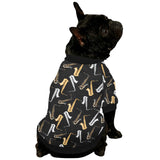 saxophone design pattern All Over Print Pet Dog Round Neck Fuzzy Shirt