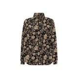 Rose Pattern Print Design 04 Women's Long Sleeve Polo Shirt