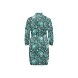 Elephants jungle pattern Men's Long Sleeve Belted Night Robe