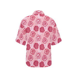 Rose Pattern Print Design 02 Women's All Over Print Hawaiian Shirt