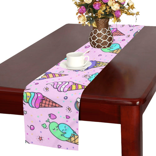 Cute ice cream cone animal pattern Table Runner
