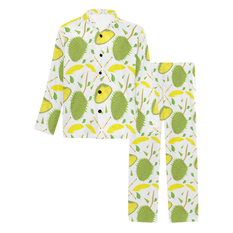 Durian pattern background Men's Long Pajama Set