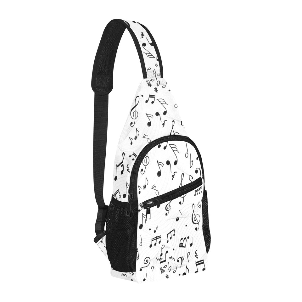 Music Notes Pattern Print Design 04 All Over Print Chest Bag