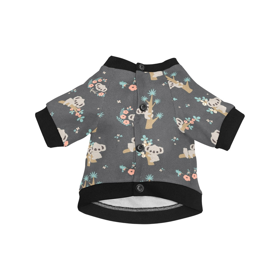 Cute koala pattern All Over Print Pet Dog Round Neck Fuzzy Shirt