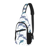 Dolphins pattern dotted background All Over Print Chest Bag