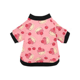Cake cherry pattern All Over Print Pet Dog Round Neck Fuzzy Shirt