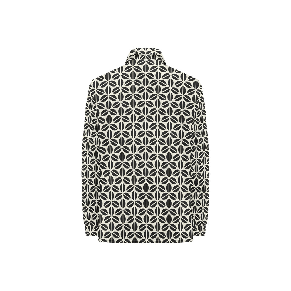 Coffee bean abstract modern pattern Women's Long Sleeve Polo Shirt