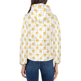Pancake Pattern Print Design 05 Women's Padded Hooded Jacket