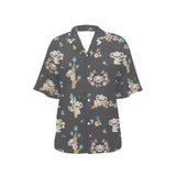 Cute koala pattern Women's All Over Print Hawaiian Shirt